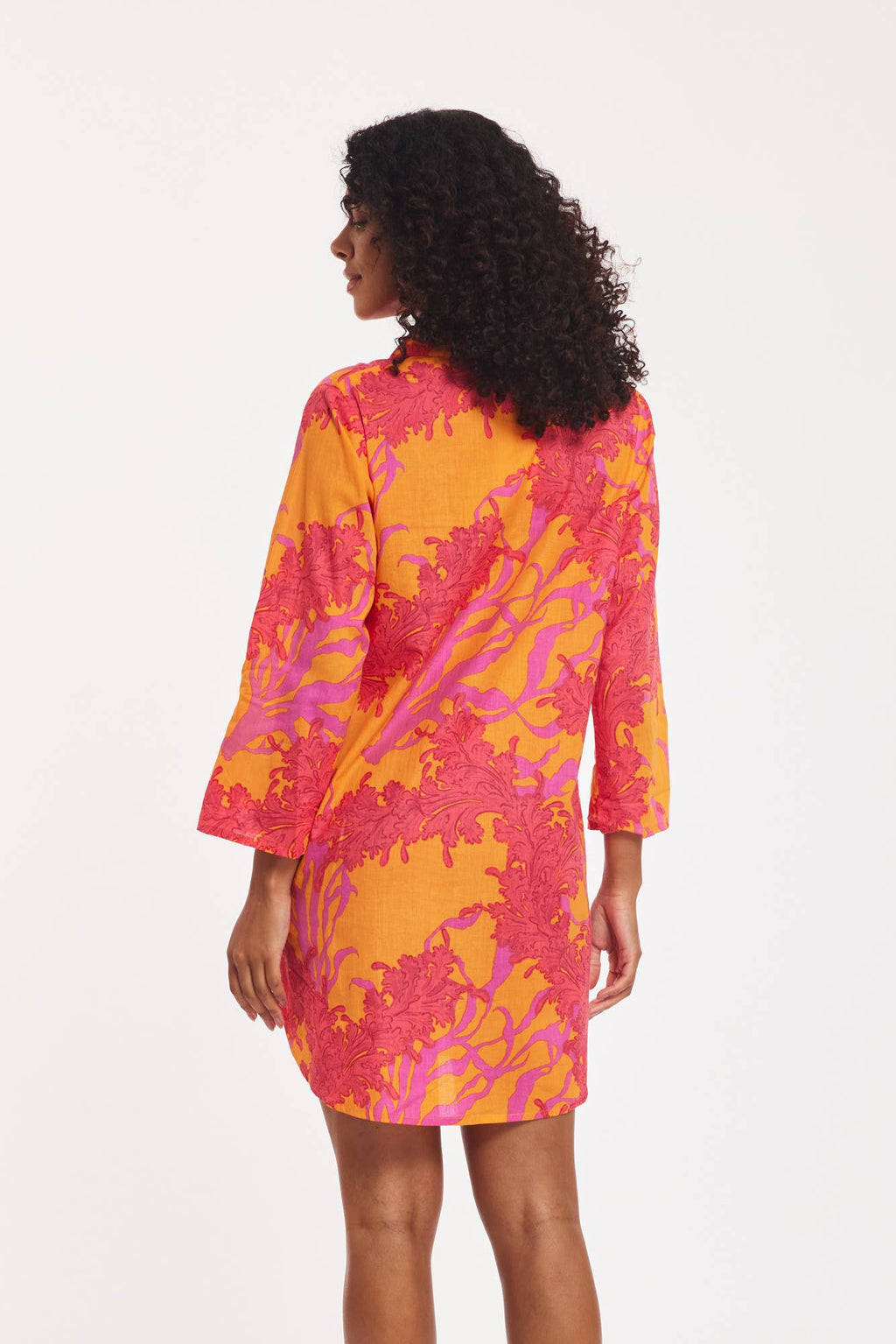 Gabriella Dress Big Coral Orange Fuchsia Spring Summer