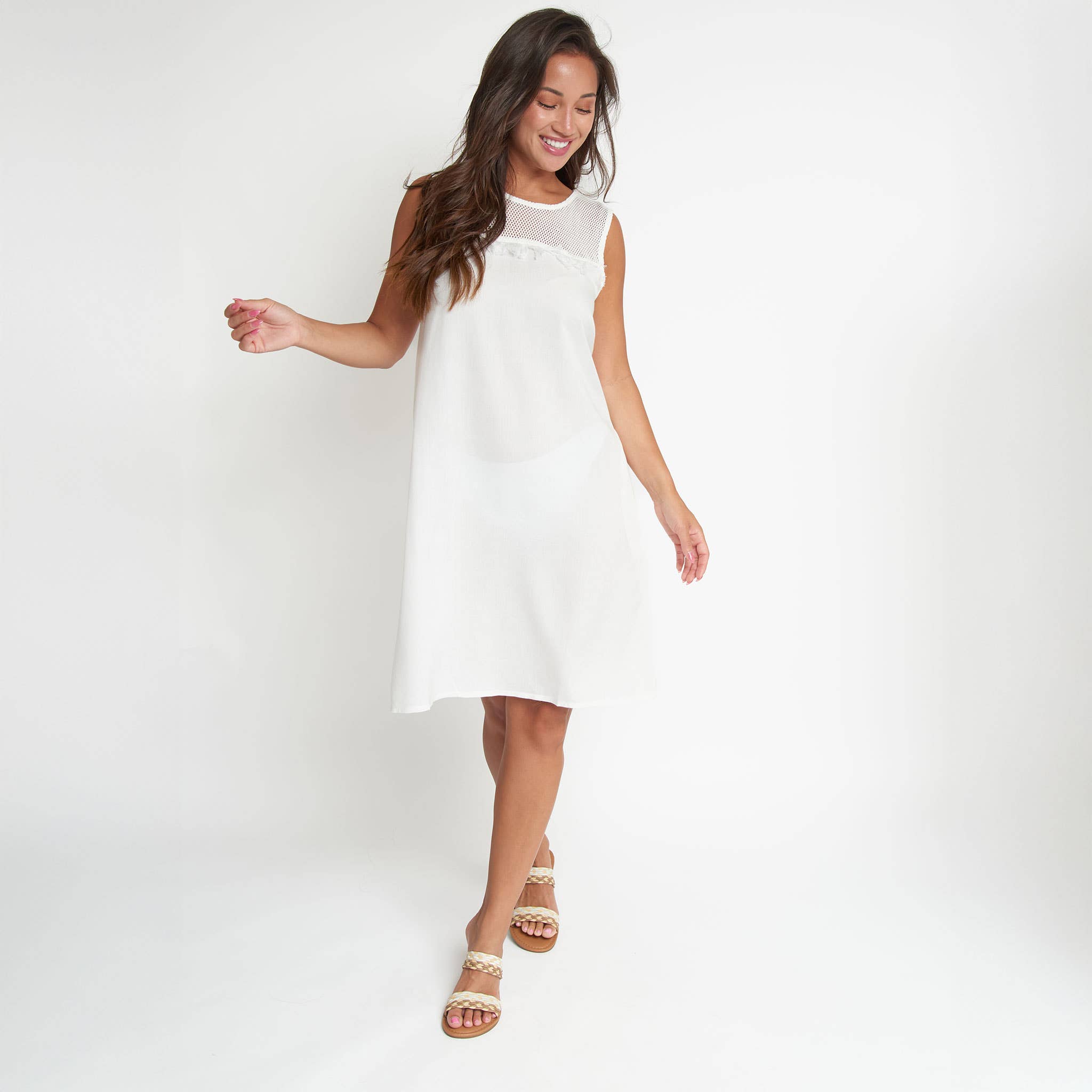 Tank Dress Tahlee Sleeveless Crew Neck Swimsuit Cover Up