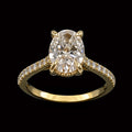 Oval Shaped Diamonds in Gold Ring