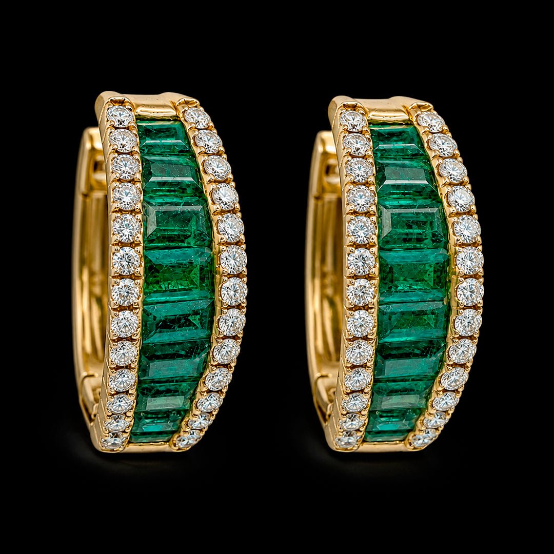 Emerald and Diamond Earrings