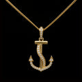 Gold Anchor with Diamonds Necklace