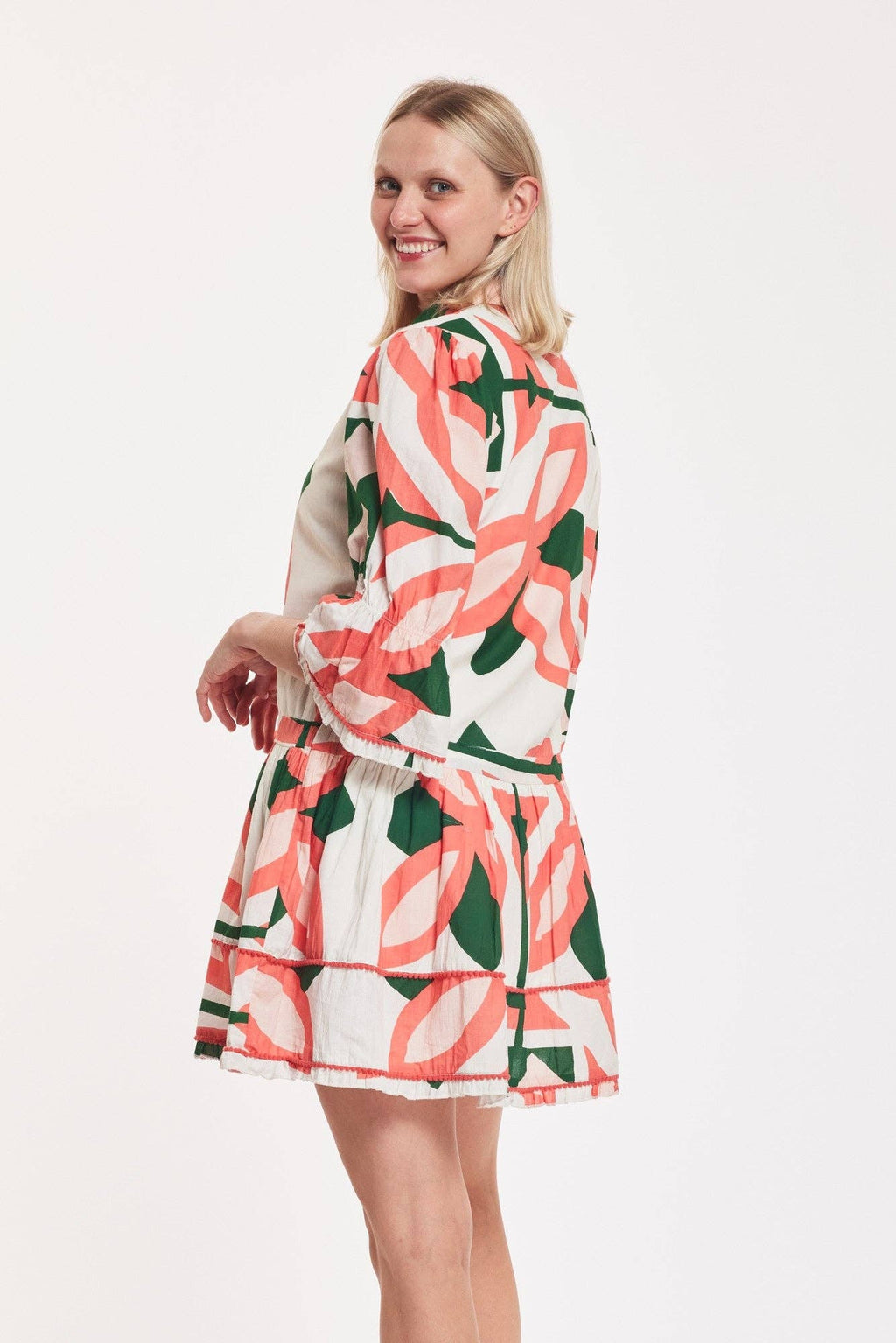 Penelope Dress Moroccan Abstract Pink Green Summer