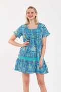 Ilaria Dress Fish Majolica Navy White Orange Spring Summer