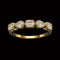 Princess and Pear Shaped Diamonds in Gold Ring