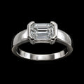 Radiant Shaped Diamond Silver Ring