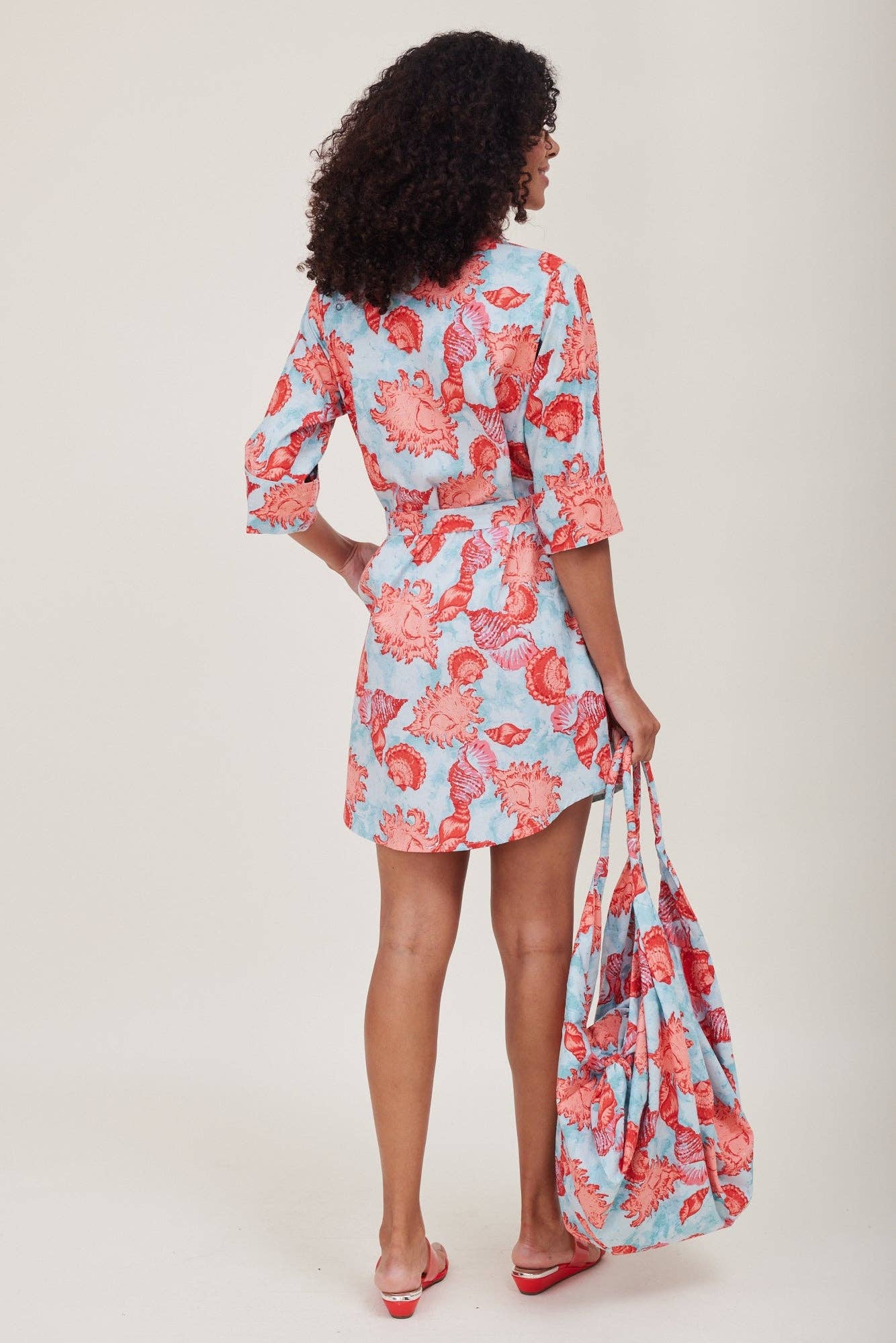 Carlotta Belted Shirt Spring Summer Printed Dress 23043H1