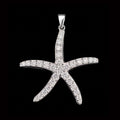 Silver Starfish with Diamonds Pendant