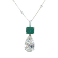 Emerald and diamond pendant