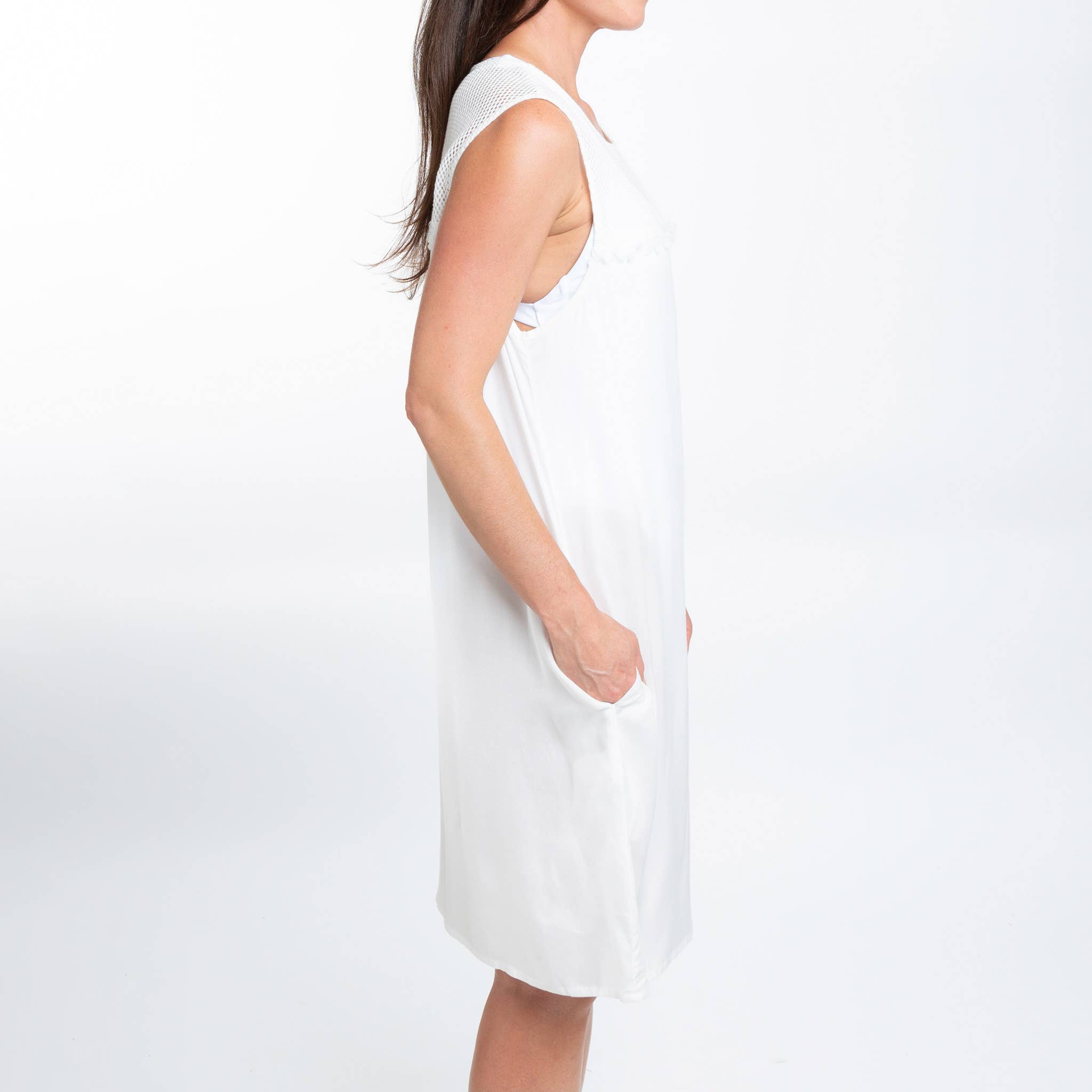 Tank Dress Tahlee Sleeveless Crew Neck Swimsuit Cover Up