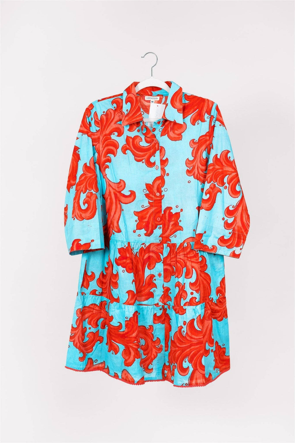 Alcee Dress Baroque Swirl Blue Red Spring Summer
