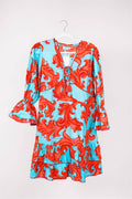 Brigida Dress Baroque Swirl Blue Red Spring Summer