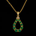 Emeralds Diamond Gold Teardrop Necklace