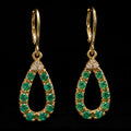 Emeralds Diamond Gold Teardrop Earrings