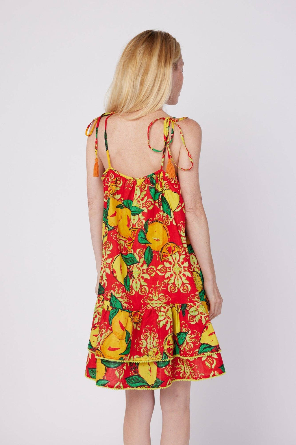 Tonia Resort Wear Positano Dress Amalfi Red Lemon Spring