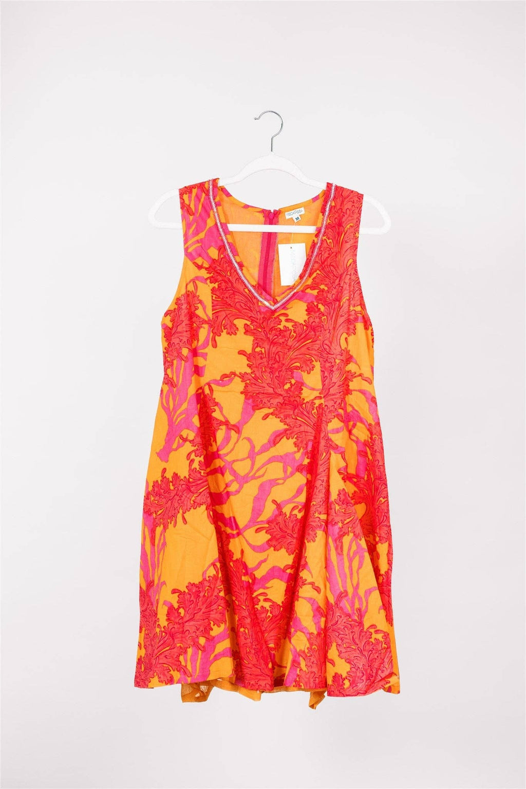Enrica Dress Big Coral Orange Fuchsia Spring Summer