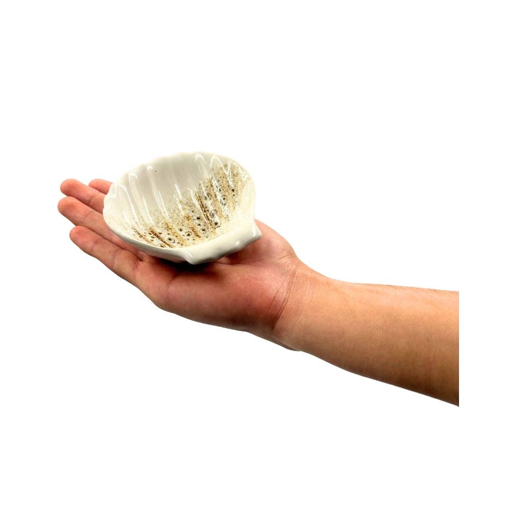 Ceramic Clam Shell Trinket Dish - Assorted