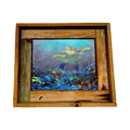 Sea turtle painting stretched canvas on wood