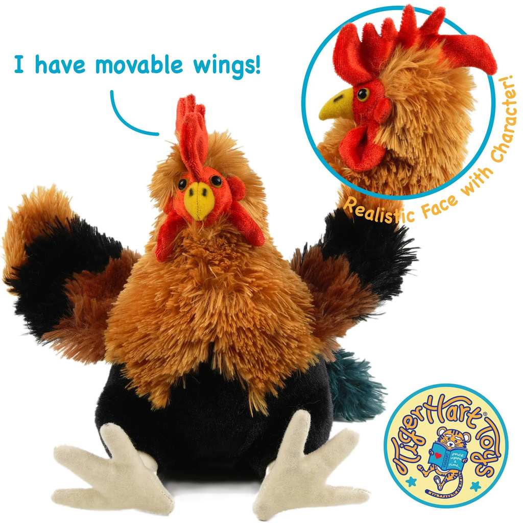 Riley The Rooster 8 Inch Chicken Stuffed Animal Plush