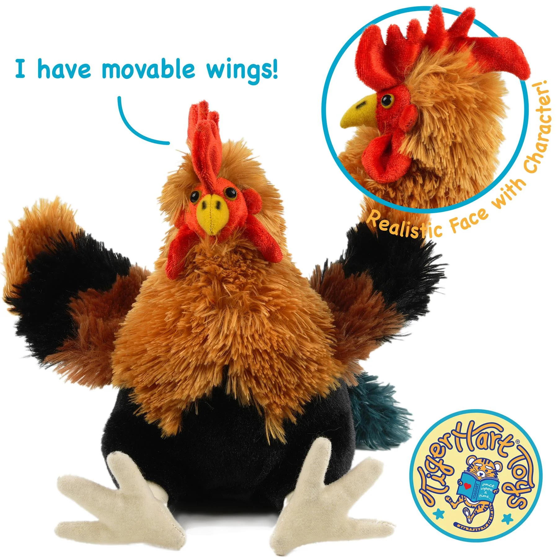 Riley The Rooster 8 Inch Chicken Stuffed Animal Plush