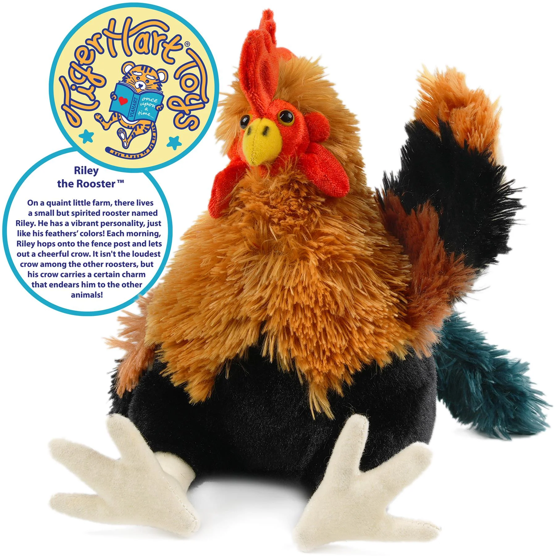 Riley The Rooster 8 Inch Chicken Stuffed Animal Plush