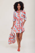 Carlotta Belted Shirt Spring Summer Printed Dress 23043H1