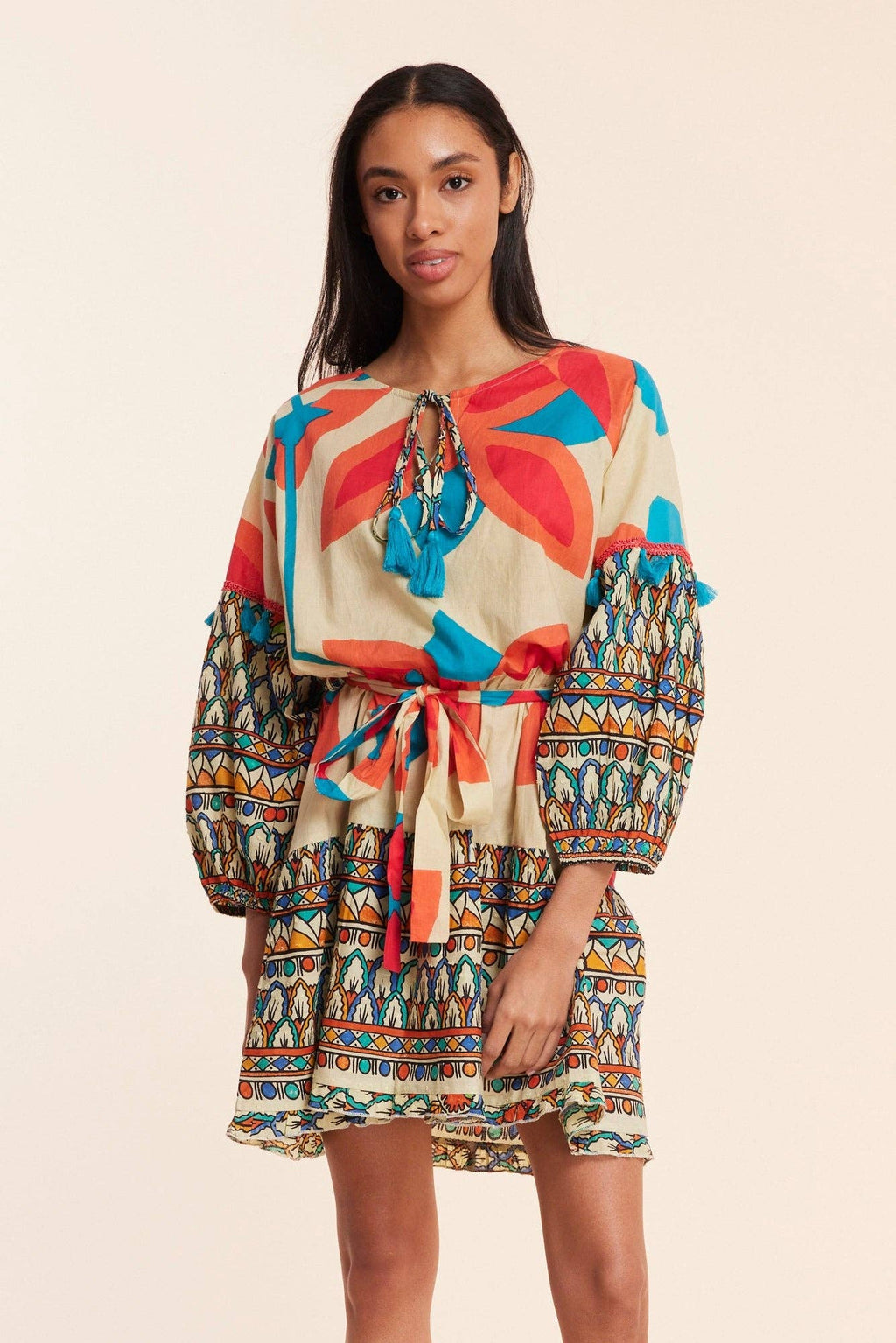 Alcee Multicolor Moroccan Fall Resort Dress