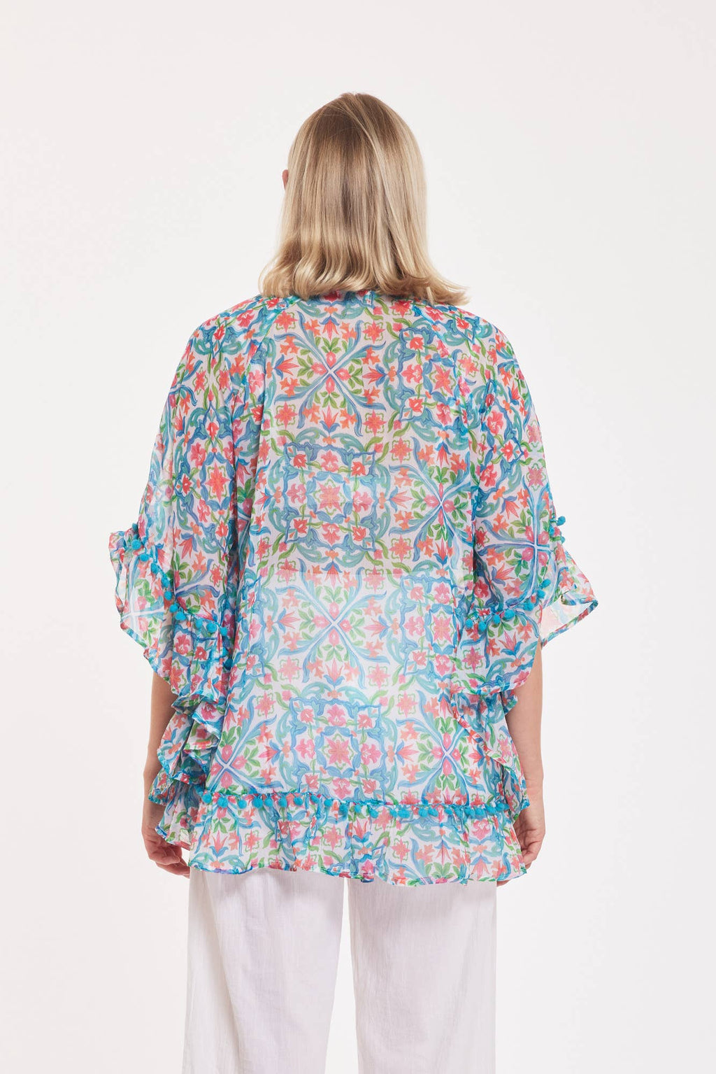 Cinzia Tunic Garden Majolica White Multi Spring Summer