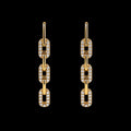 Diamond links, and gold earrings.