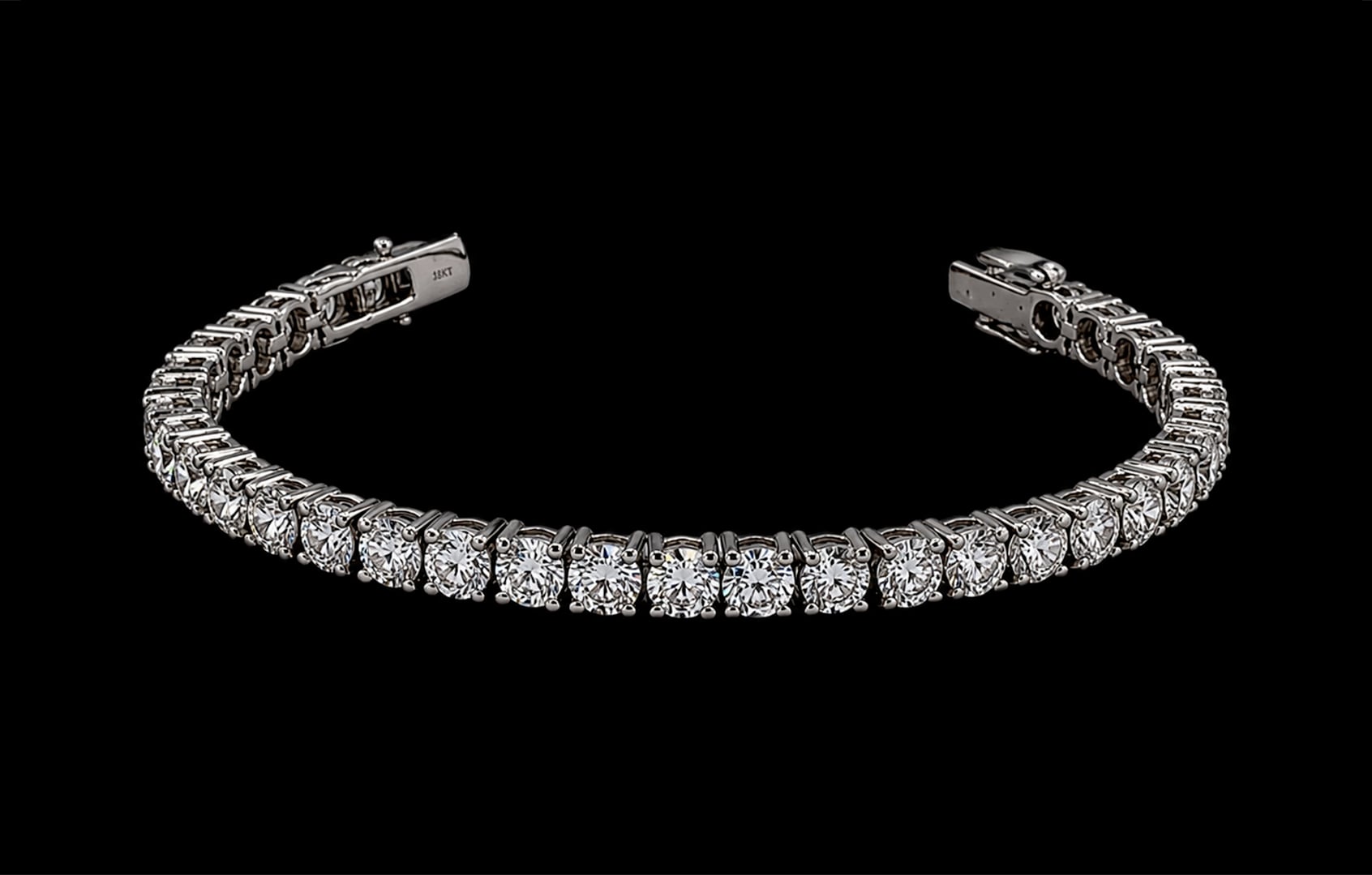 Diamond and silver tennis bracelet