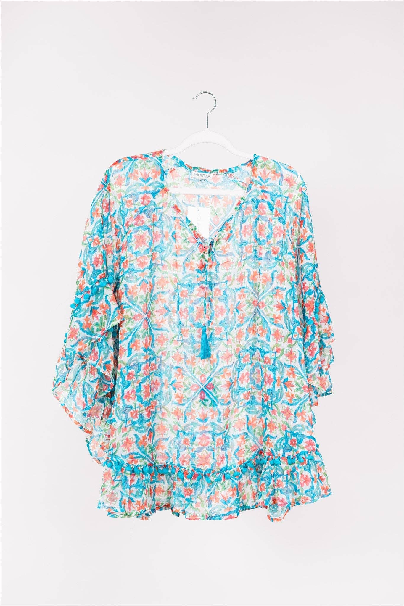 Cinzia Tunic Garden Majolica White Multi Spring Summer