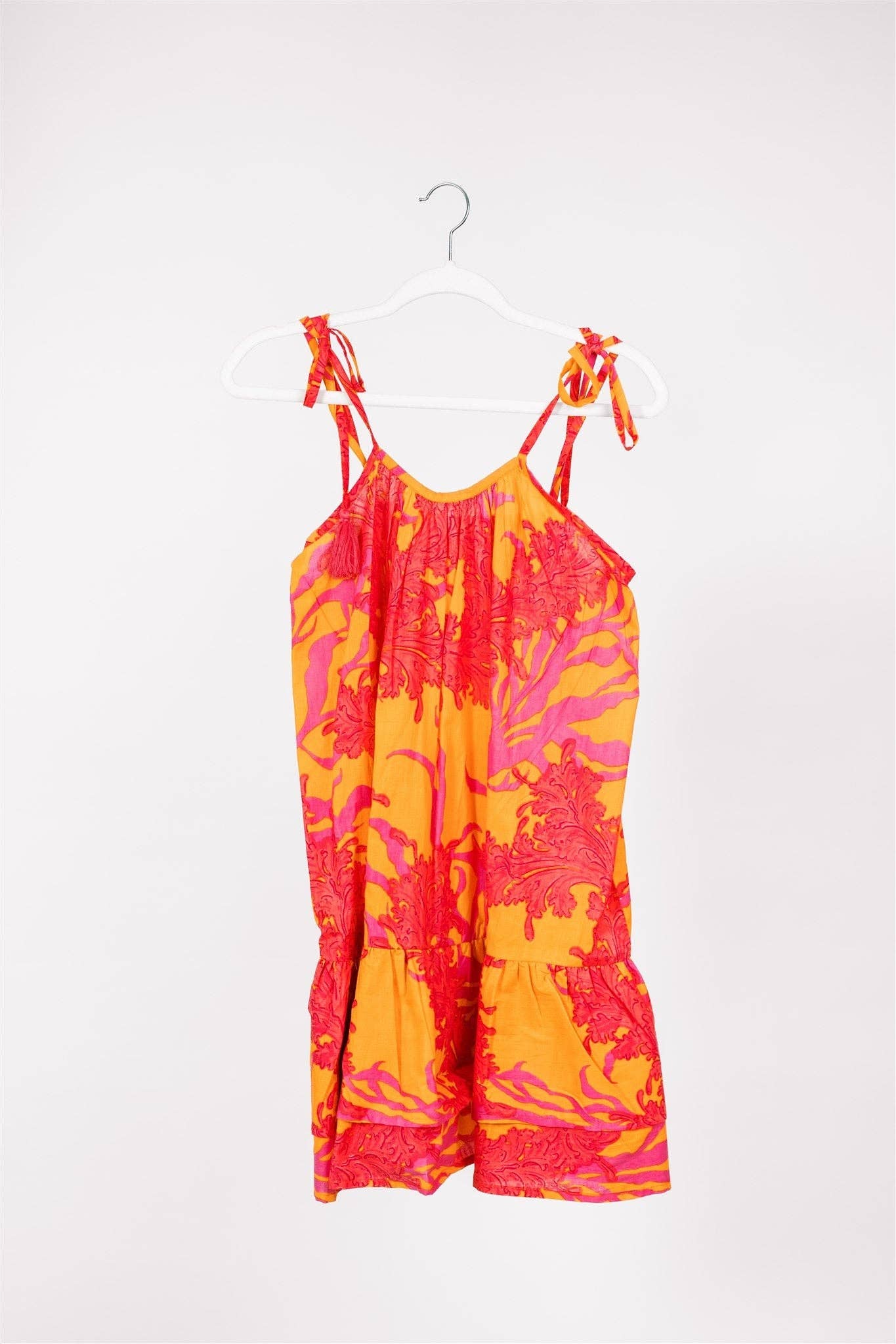 Tonia Dress Big Coral Orange Fuchsia Spring Summer