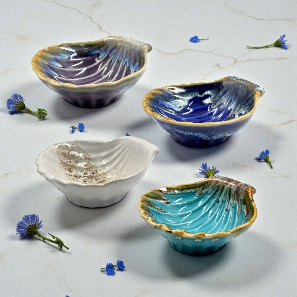 Ceramic Clam Shell Trinket Dish - Assorted