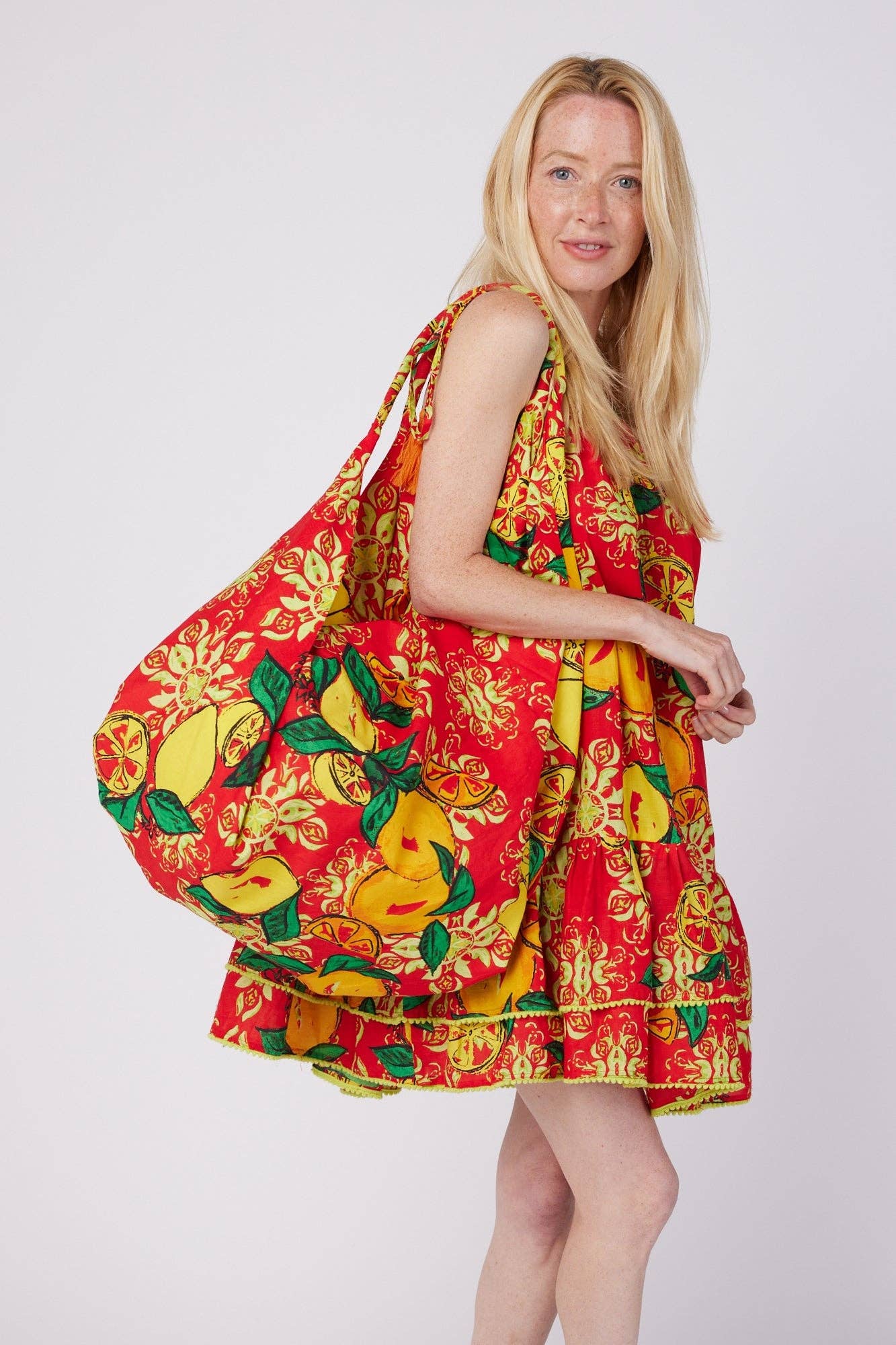 Tonia Resort Wear Positano Dress Amalfi Red Lemon Spring