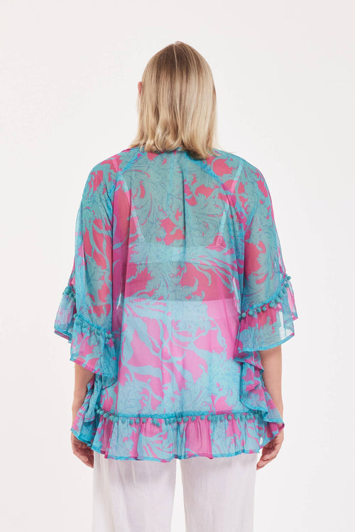 Cinzia Tunic Fuchsia Blue Coral Spring Summer