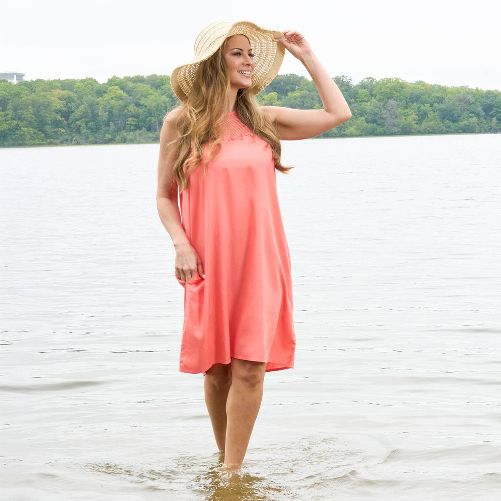 Tank Dress Tahlee Sleeveless Crew Neck Swimsuit Cover Up