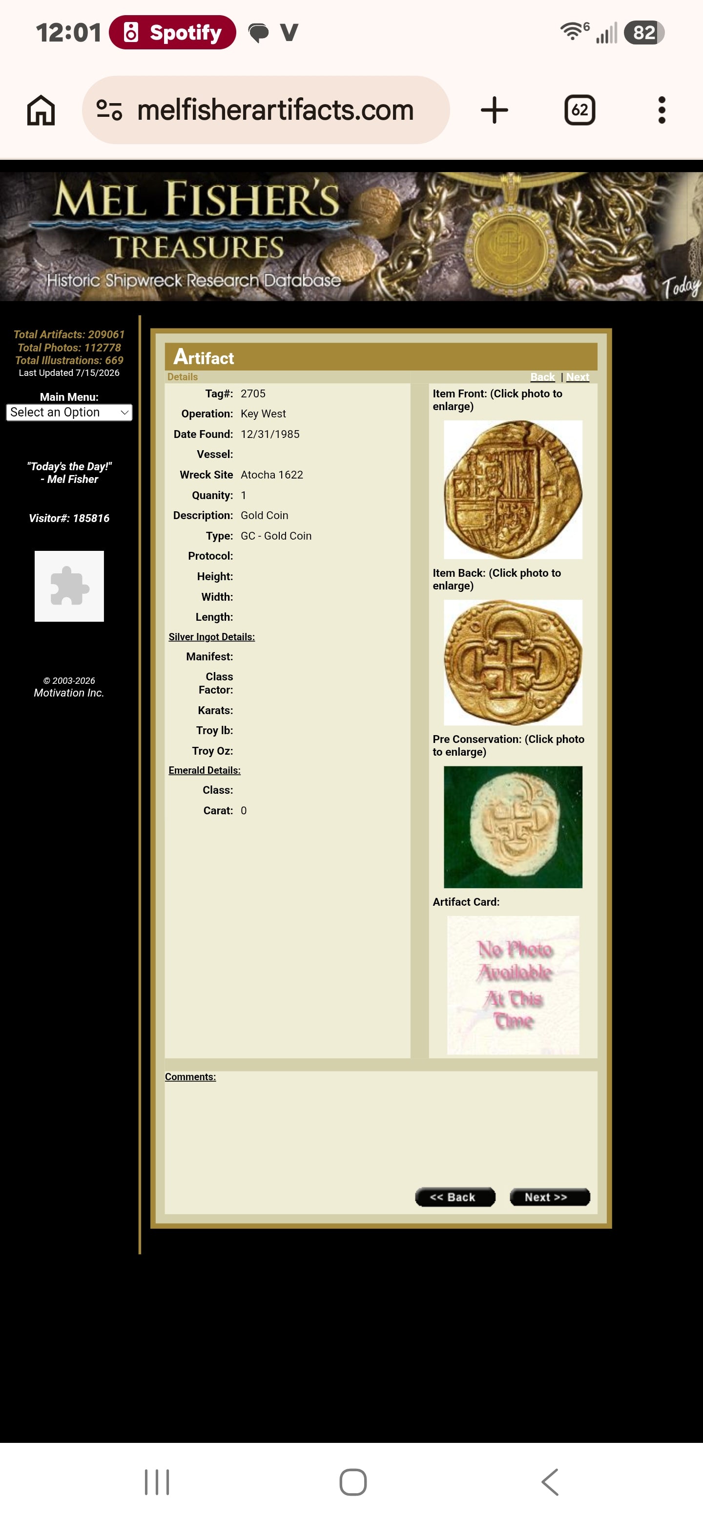 Authentic Atocha 22kt Gold Coin